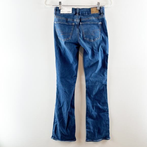 American Eagle Curvy Kick Boot Cut Jeans Blue 00 - Picture 4 of 6